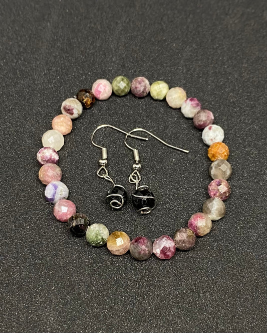 Pink Tourmaline- set